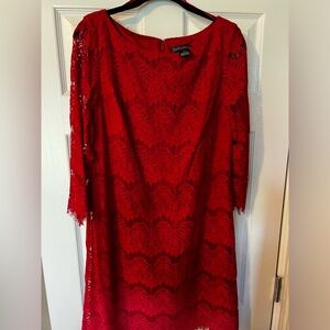 Jessica Howard - Size 14 - Cherry Red Lace Dress